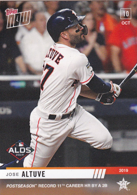 2019 TOPPS NOW #998 JOSE ALTUVE RECORD 11TH HR BY 2B HOUSTON ASTROS