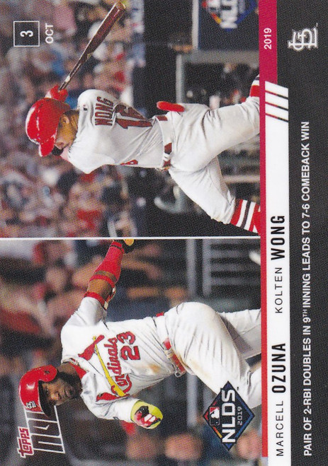 2019 TOPPS NOW #946 MARCELL OZUNA KOLTEN WONG ST LOUIS CARDINALS