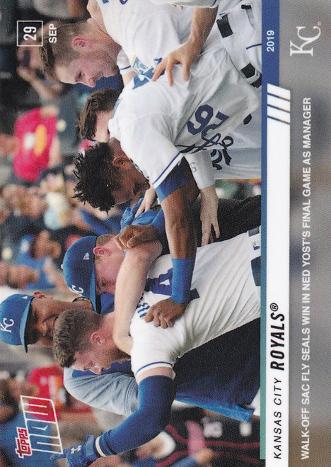 2019 TOPPS NOW #920 KANSAS CITY ROYALS WALK SEALS WIN FOR NED YOST