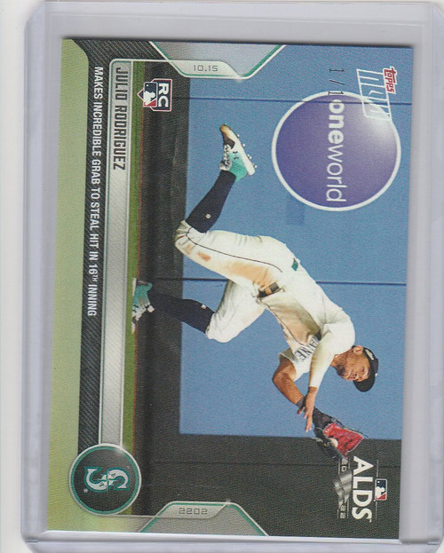 2022 Topps Now Rainbow Foil #1083 JULIO RODRIGUEZ SEATTLE MARINERS 1/1