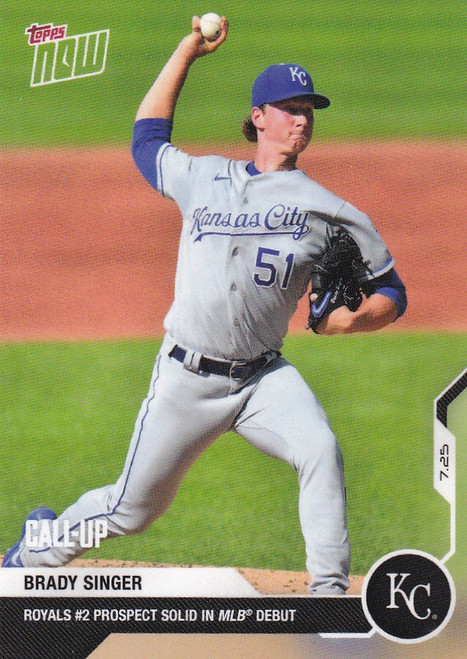 2020 TOPPS NOW #17 BRADY SINGER KANSAS CITY ROYALS