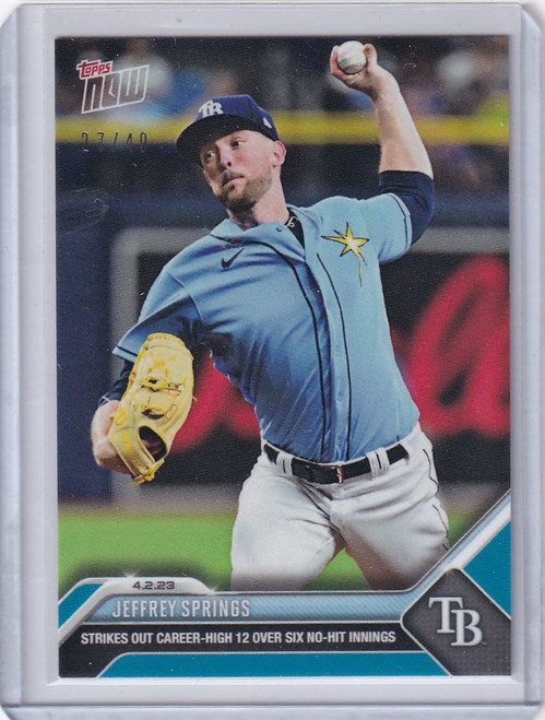 2023 TOPPS NOW PARALLEL #28 JEFFREY SPRINGS TAMPA BAY RAYS 27/49