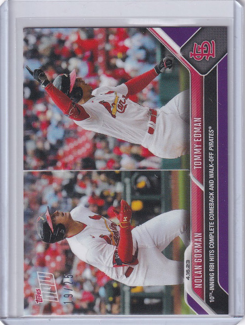 2023 TOPPS NOW PARALLEL #137 NOLAN GORMAN TOMMY EDMAN ST LOUIS CARDINALS  8/49 - Sportsamerica Sports Cards