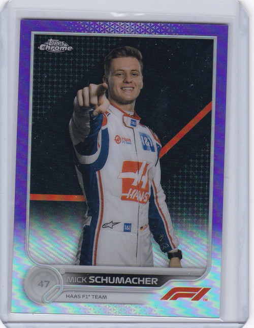 2022 Topps Chrome F1 Formula One Racing #69 Mick Schumacher Purple 244/399