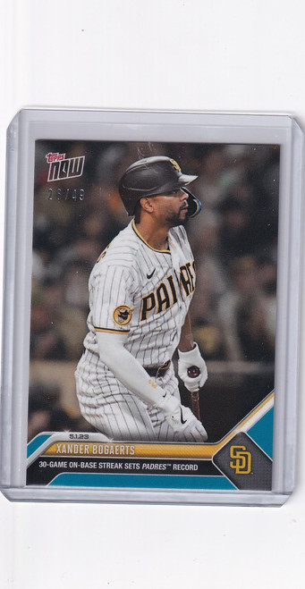 2023 TOPPS NOW PARALLEL #221 XANDER BOGAERTS SAN DIEGO PADRES 26/49