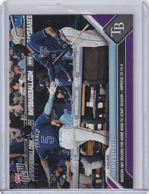 2023 TOPPS NOW PARALLEL #177 TAMPA BAY RAYS 14-0 AT HOME 17/25