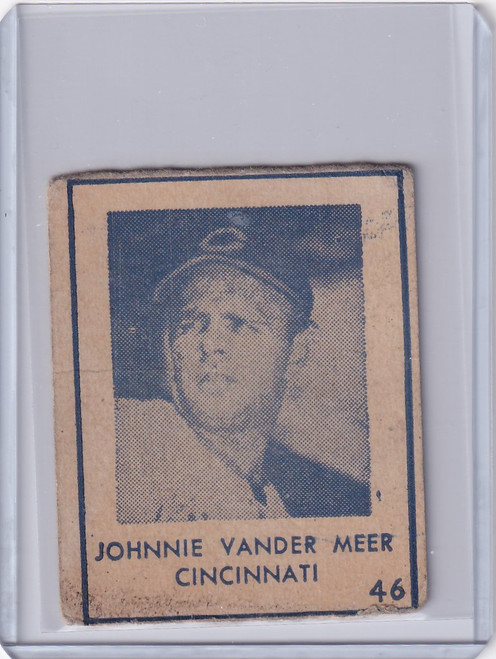 1948 R346 Blue Tint #46 Johnnie Vander Meer Cincinnati Reds