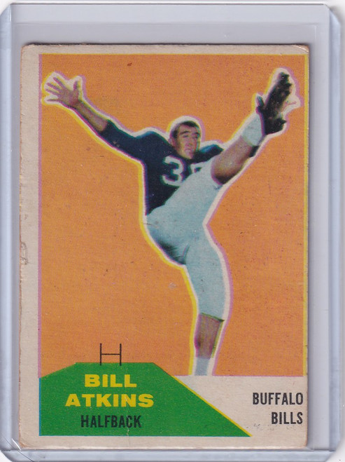 1960 Fleer Football #24 Bill Atkins RC - Buffalo Bills