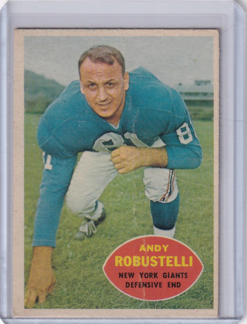 1960 Topps Football # 81 Andy Robustelli - New York Giants