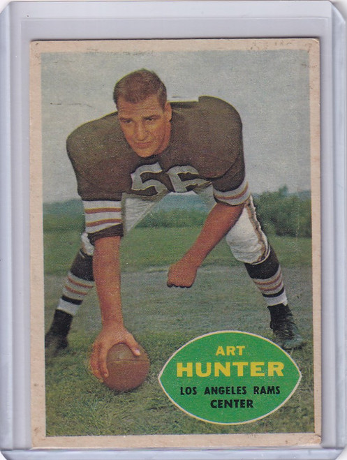 1960 Topps Football # 67 Art Hunter - Los Angeles Rams