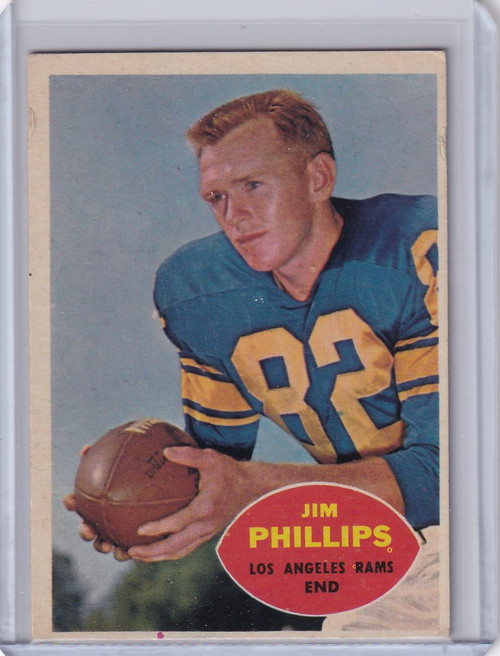 1960 Topps Football # 66 Jim Phillips - Los Angeles Rams