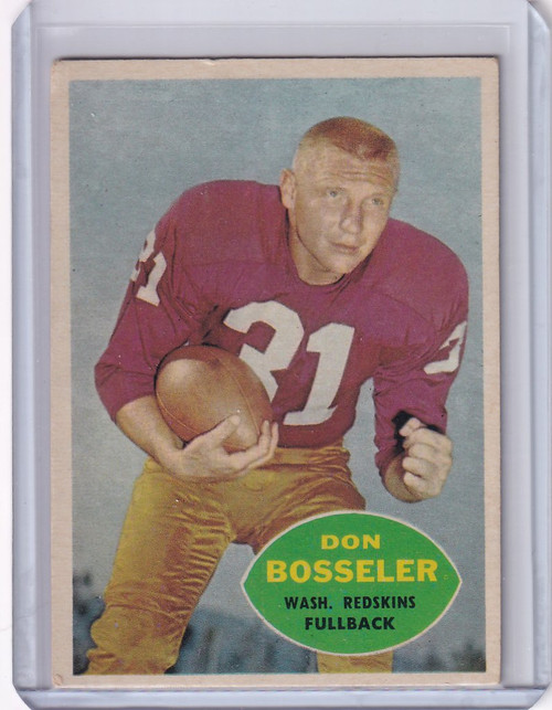 1960 Topps Football # 124 Don Bosseler - Washington Redskins