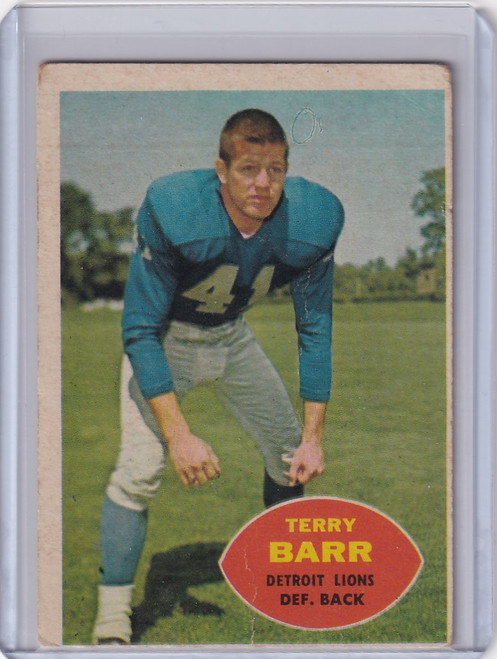 1960 Topps Football # 47 Terry Barr - Detroit Lions