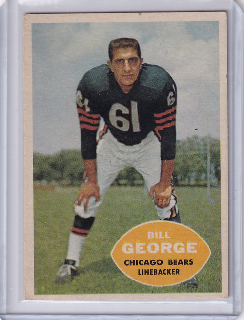 1960 Topps Football # 18 Bill George - Chicago Bears