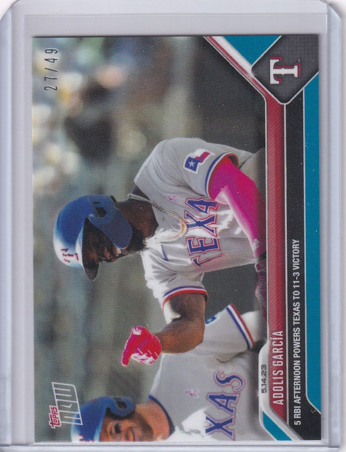 2023 TOPPS NOW PARALLEL #292 ADDLIS GARCIA TEXAS RANGERS 27/49