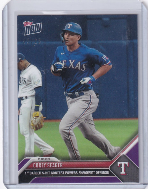 2023 TOPPS NOW PARALLEL #424 COREY SEAGER TEXAS RANGERS 3/25