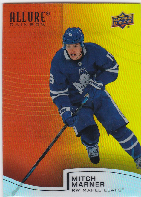 2021-22 Upper Deck Allure #R-96 Mitch Marner Orange/Yellow Rainbow Maple Leafs