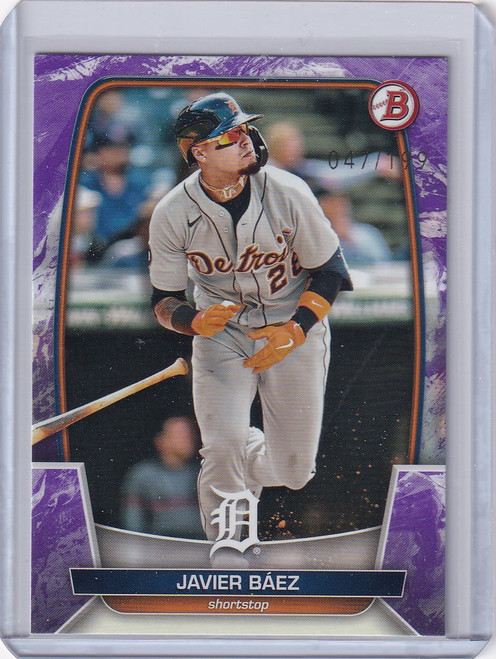 2023 Bowman Purple #18 Javier Baez Detroit Tigers 47/199
