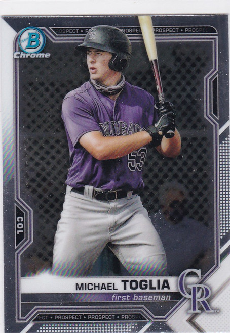 2021 Bowman Chrome #BCP-137 Michael Toglia Colorado Rockies