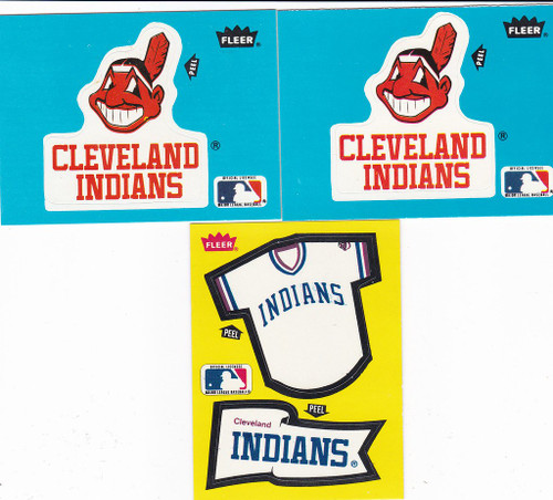 1985 Fleer Stickers Indians Jersey/Pennant & Team Logo