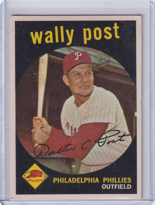 1959 Topps 398 Wally Post - Philadelphia Phillies