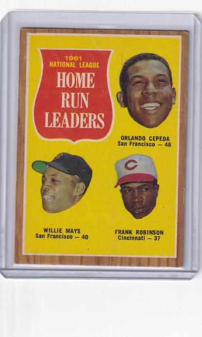 1962 Topps #54 1961 NL Home Run Leaders
