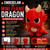 Mini Flame Dragon 3D Printed Figure Cute Red Dragon Toy Fantasy Desk Decor Collectible