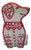 3D Printed Nordic Christmas Dog Figurine Red White Holiday Decor 2.5 Inch