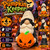 3D Printed Halloween Witch Gnome Jack O Lantern Pumpkin Figurine 4 Inch
