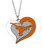 NCAA Football Swirl Heart Necklace Pick Your Team