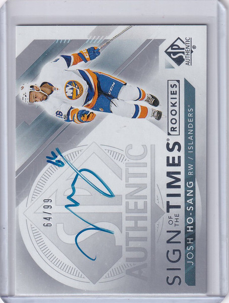 2017-18 Upper Deck SP Authentic Auto Josh Ho-Sang New York Islanders 64/99