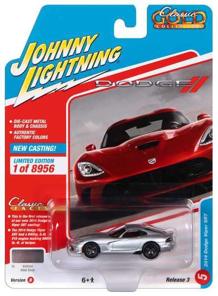 Johnny Lightning JLCG030 Classic Gold VER B 2014 Dodge Viper SRT Silver