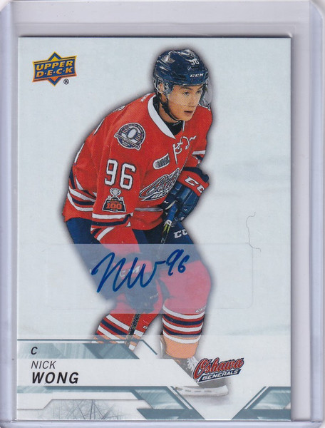 2018-19 Upper Deck CHL Auto #76 Nick Wong Oshawa Generals