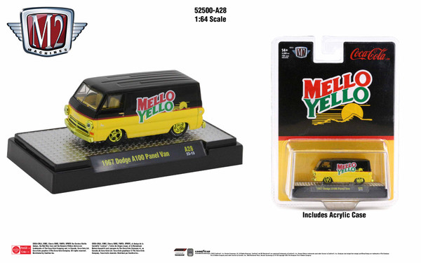 M2 Machines Coca-Cola Release A28 1967 Dodge A100 Panel Van Mello Yello CHASE