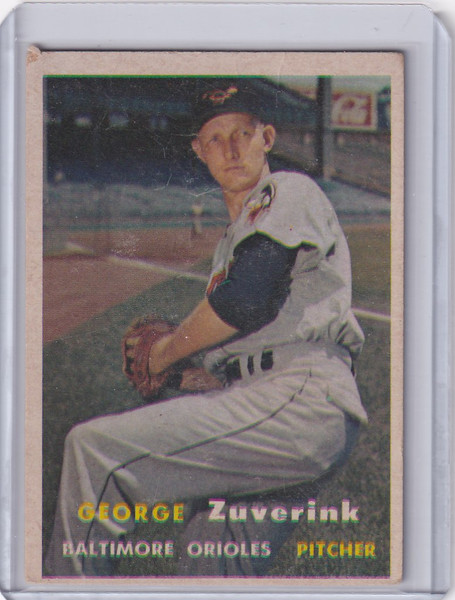 1957 Topps Baseball #11 George Zuverink - Baltimore Orioles