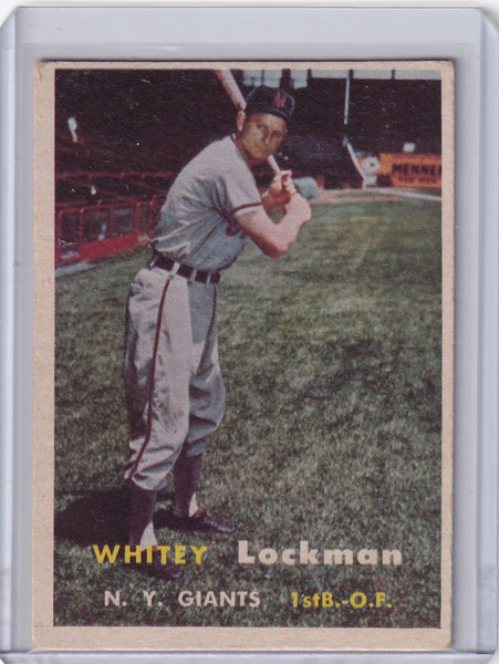 1957 Topps Baseball #232 Whitey Lockman - New York Giants