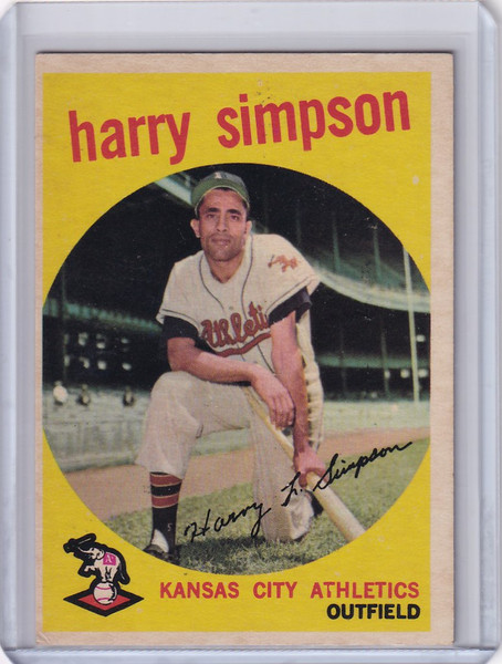 1959 Topps Baseball #333 Harry Simpson - Kansas City Athletics