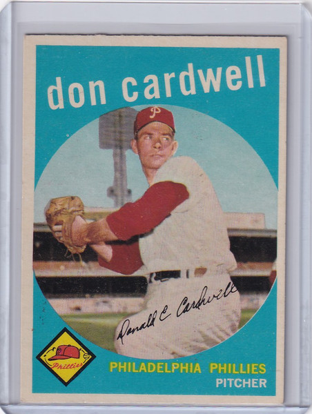 1959 Topps Baseball #314 Don Cardwell - Philadelphia Phillies
