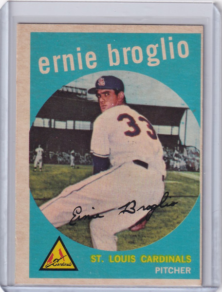 1959 Topps Baseball #296 Ernie Broglio - St. Louis Cardinals RC