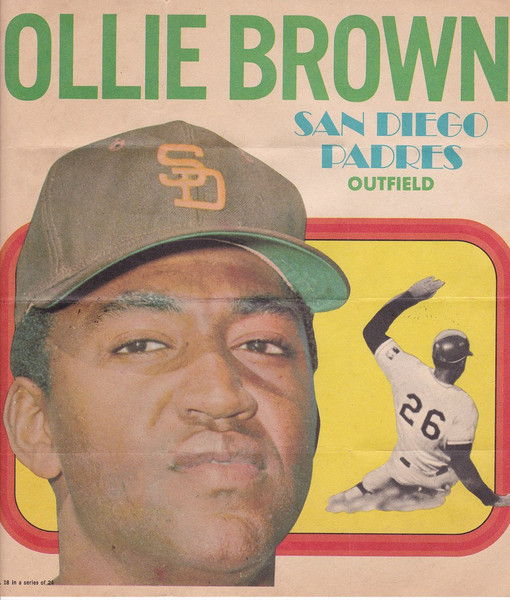 1970 Topps Poster #18 of 24 Ollie Brown San Diego Padres