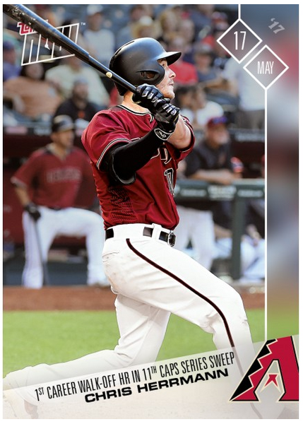 2017 Topps Now #159 1ST CAREER WALK-OFF HR IN 11TH - CHRIS HERRMANN