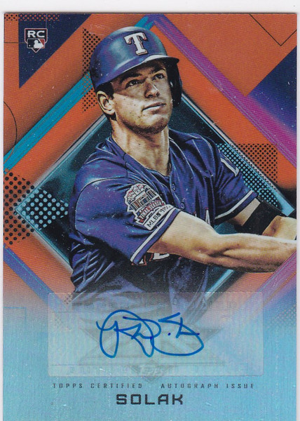 2020 Topps Fire #FA-NSO  Nick Solak Auto 7/99  RC Rookie Texas Rangers