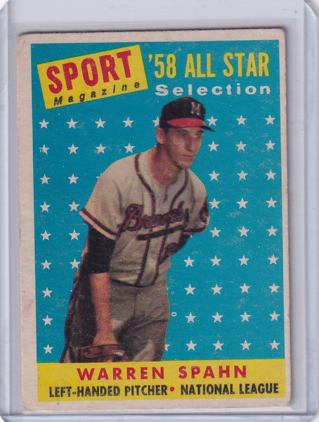 1958 Topps #494 Warren Spahn - Milwaukee Braves AS