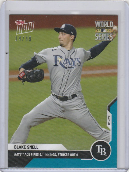 2020 Topps Now Parallel #478 BLAKE SNELL TAMPA BAY RAYS 14/49