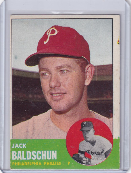 1963 Topps 341 Jack Baldschun - Philadelphia Phillies