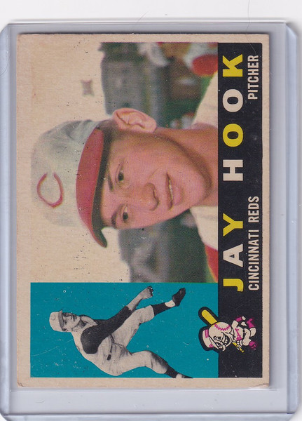 1960 Topps #187 Jay Hook RC - Cincinnati Reds