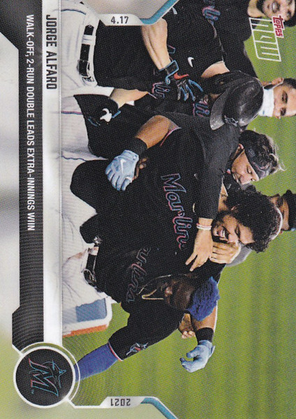 2021 TOPPS NOW #93 JORGE ALFARO MIAMI MARLINS WALK OFF DOUBLE