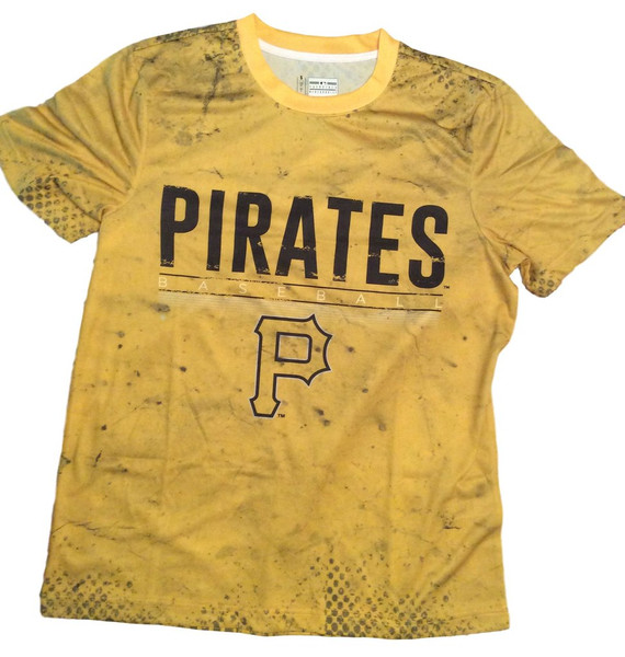 MLB Klew Big Logo Half Tone T-Shirt Team Color Pittsburgh Pirates