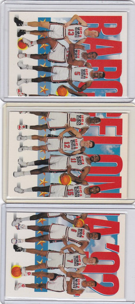 1991-92 Skybox Barcelona Team USA #544,#545,#546 Three Card Piece Set