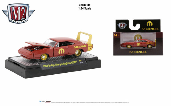 M2 Machines Auto Trucks 1:64 1969 Dodge Charger Daytona Hemi Release 81